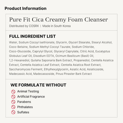 [Cosrx] Pure Fit Cica Creamy Foam Cleanser 150ml vtgigy-cx