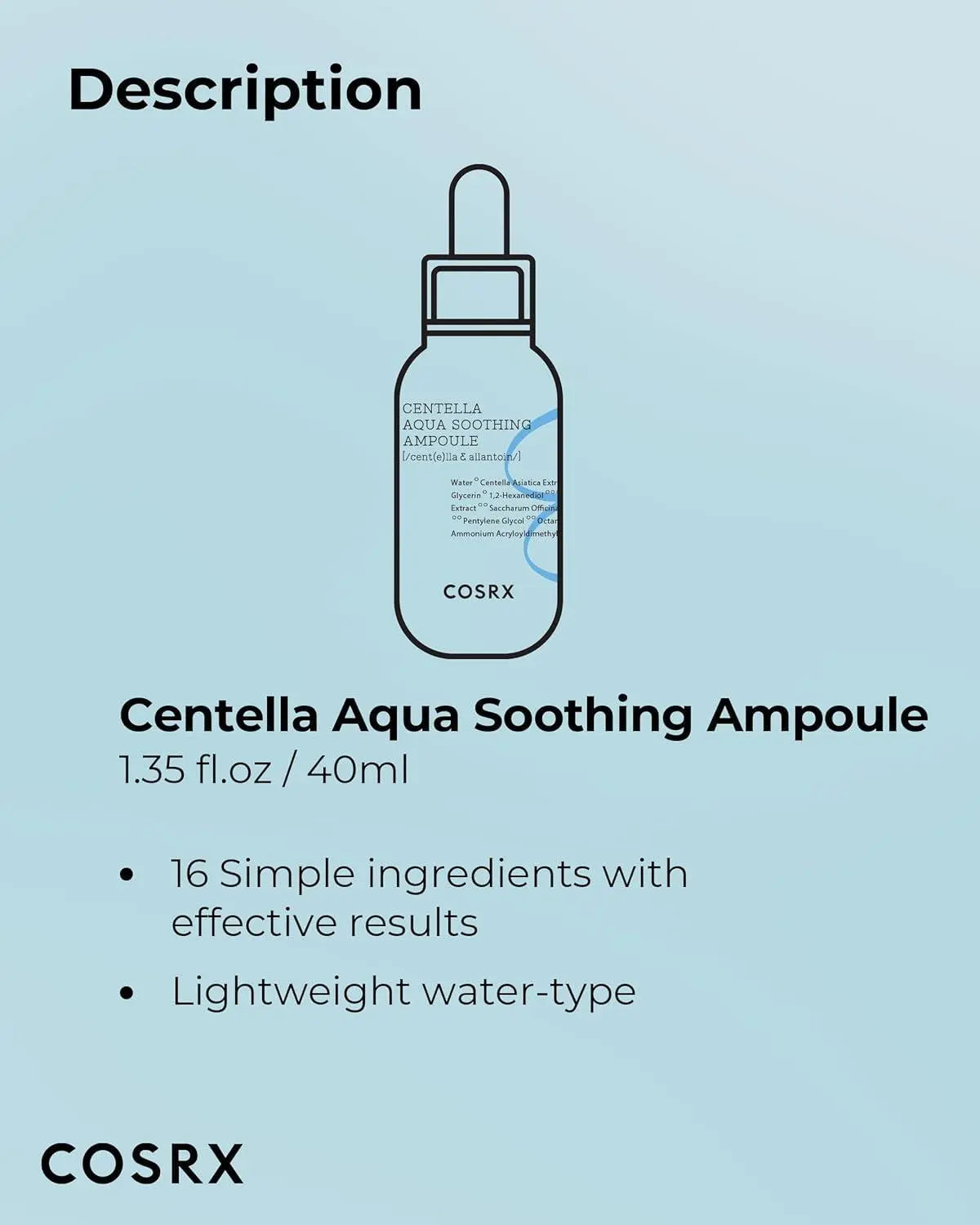 [Cosrx] Hydrium Centella Aqua Soothing Ampoule 40ml vtgigy-cx