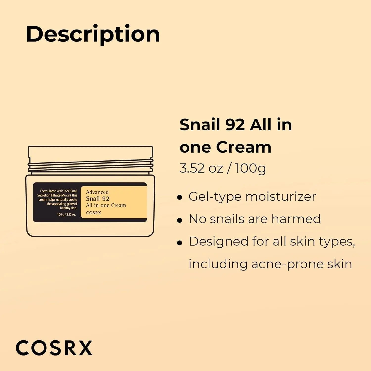 [Cosrx] Advanced Snail 92 All in one Cream 100ml vtgigy-cx