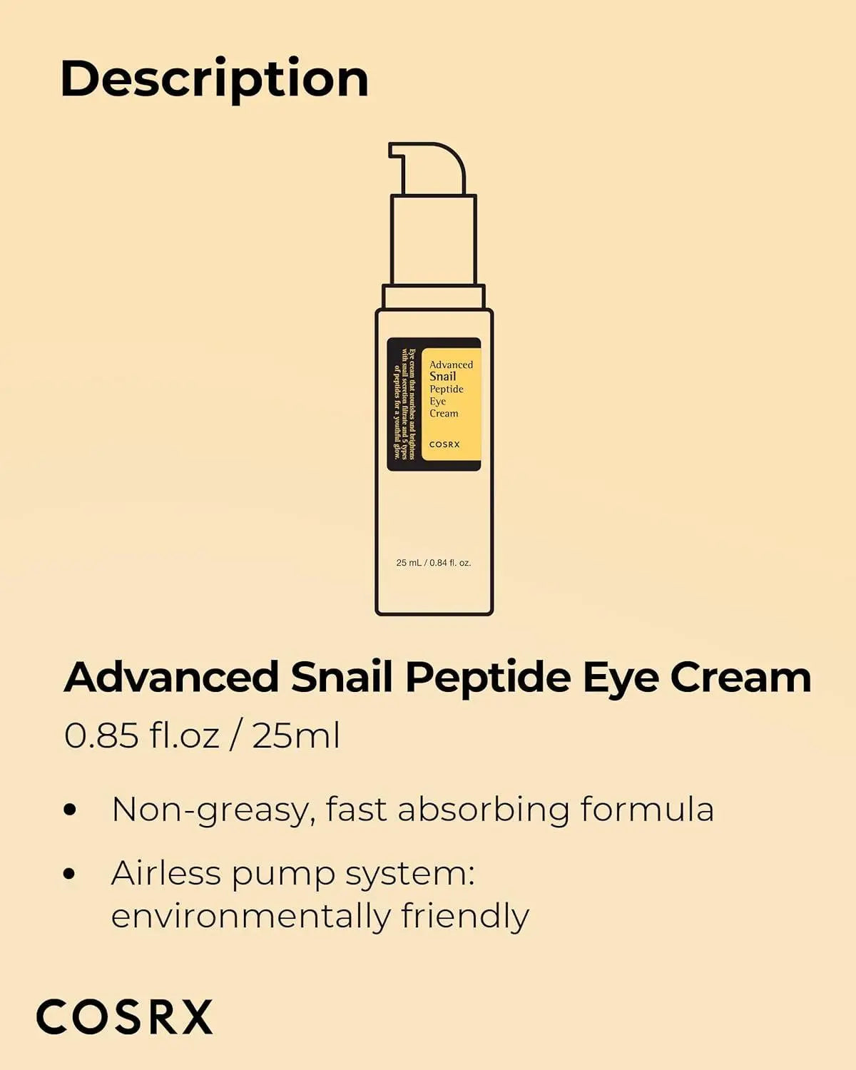 [Cosrx] Advanced Snail Peptide Eye Cream 25ml vtgigy-cx