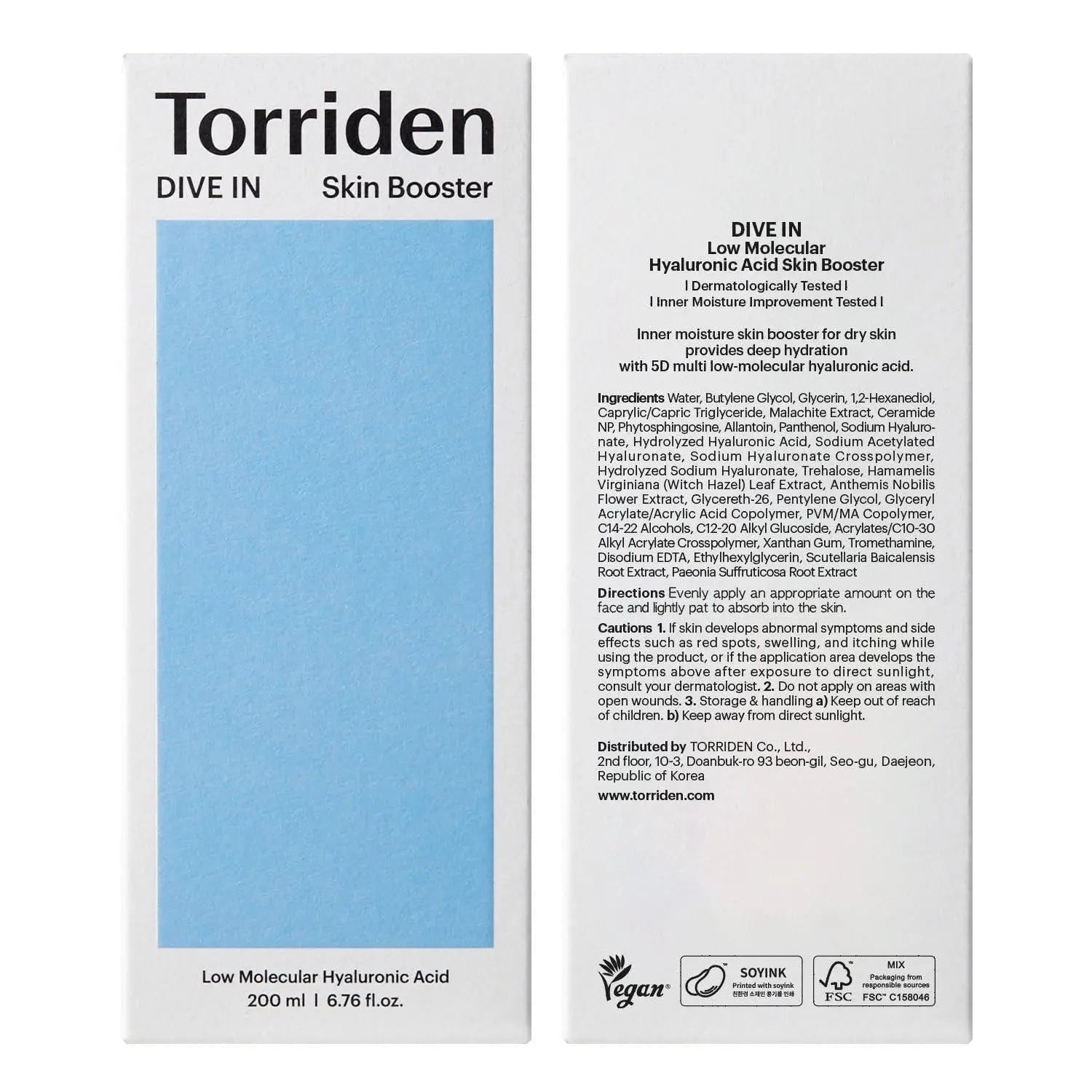 [Torriden] DIVE IN Low Molecular Hyaluronic Acid Toner 300ml vtgigy-cx